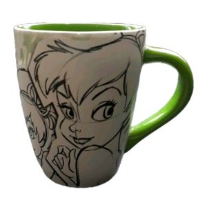 Disney Mug Tinkerbell Embossed Animated Sketch Green